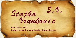Stajka Vranković vizit kartica